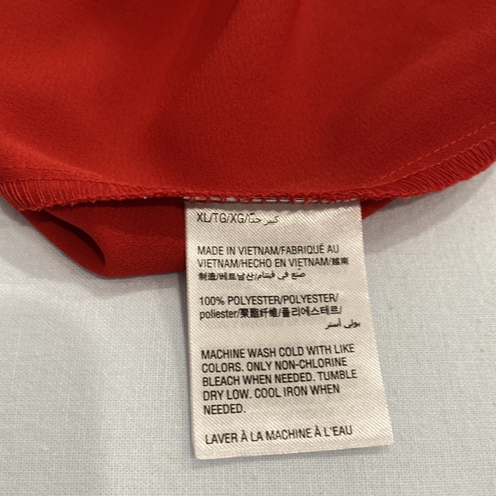 Red Rust Ruffle Sleeve Blouse - Picture 6 of 7